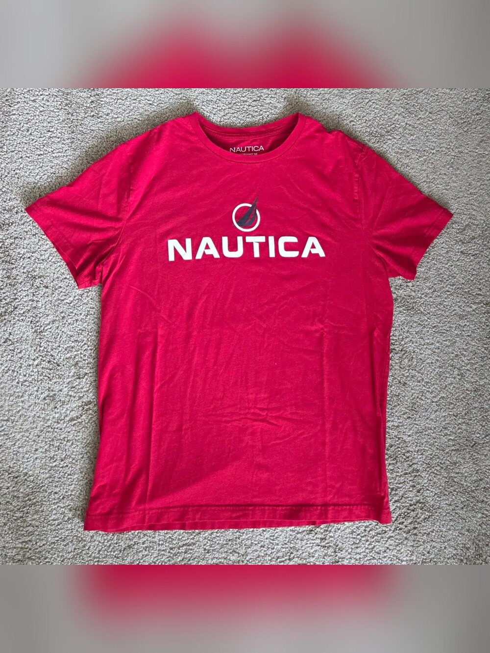 Nautica Red Short Sleeve Crew T-Shirt Men's Medium